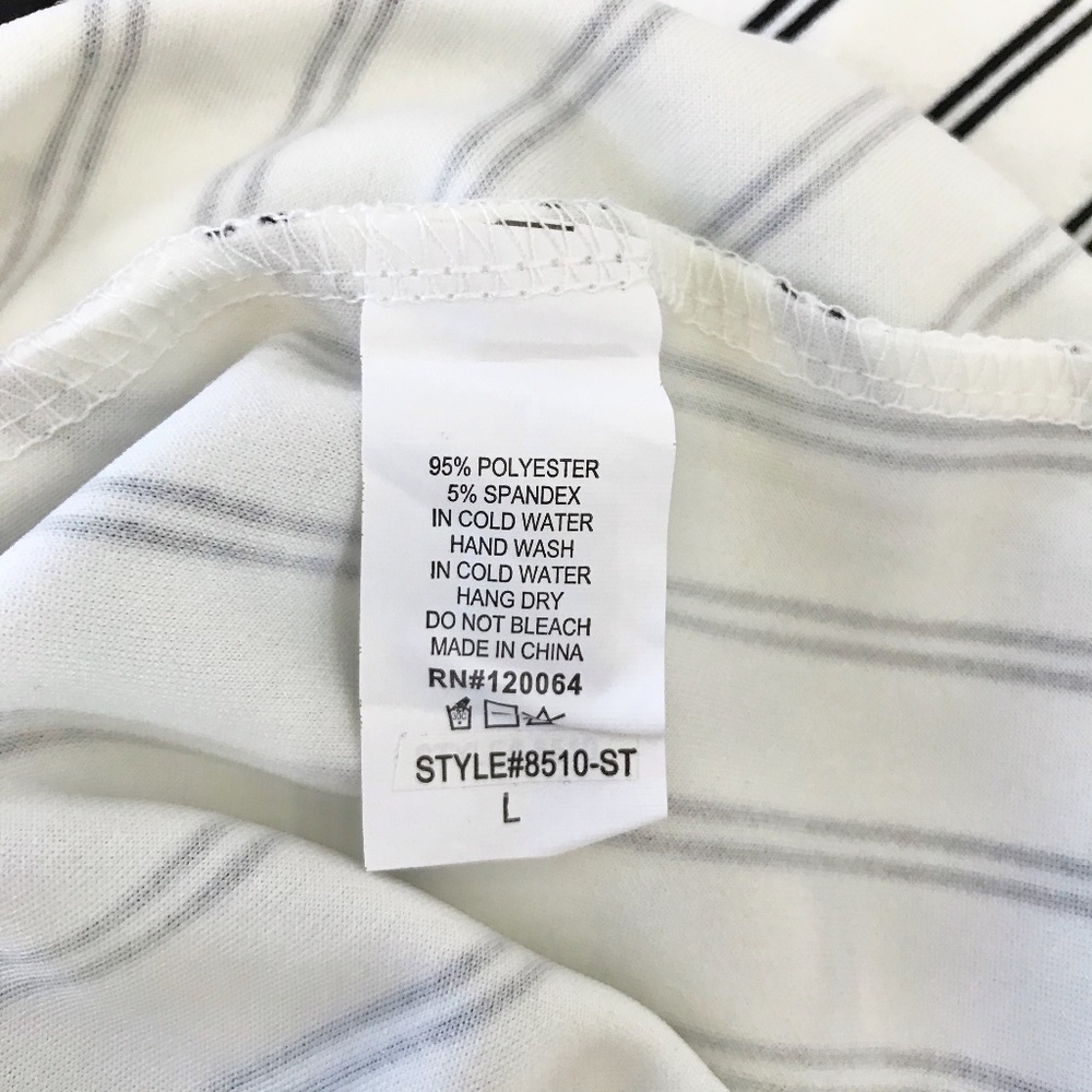 Mind Code White/Black Striped Asymmetrical Dress - image 8